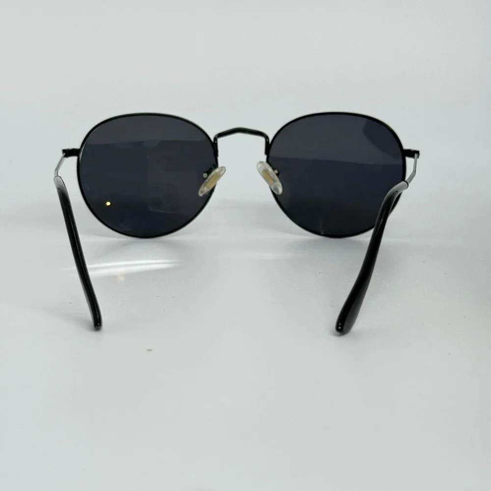 Sojos SJ1014 C12 Black Round‎ Sunglasses Retro Frame Grey Lens 51-21-149